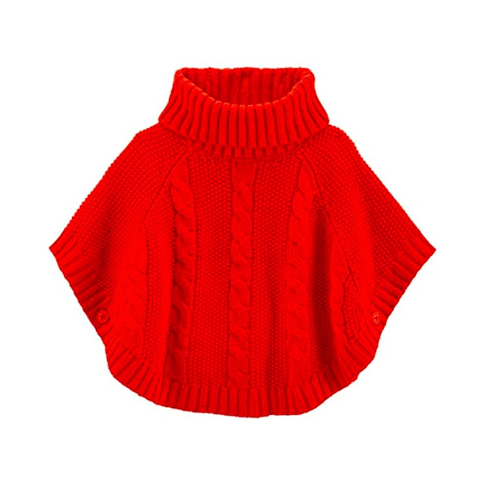 Carter's Girls Cable Knit Poncho- Red, 2T